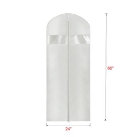 Univivi Garment Bags, 60 Inch Garment Bags, Long Bridesmaid Dresses, Dust-free Suit Bags, Garment Covers, Garment Bags, Full Length for Travel, Grey, Pack of 3
