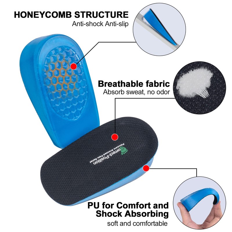 Correct-Position Height Increase Insoles, Heel Cushion Inserts, Heel Lift Inserts