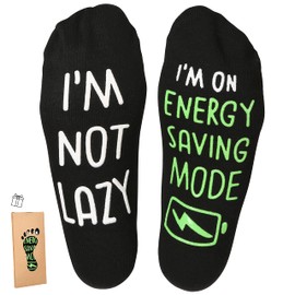 ZXGXLAW Birthday Gifts for Dad,Men Husband Grandpa Women idea Fathers Day Christmas Im Not Lazy Funny Socks