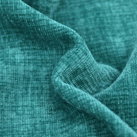 CaliTime Cushion Covers Pack of 2 Cozy Throw Pillow Covers Cases for Couch Sofa Home Decoration Solid Dyed Soft Chenille 60cm x 60cm Teal