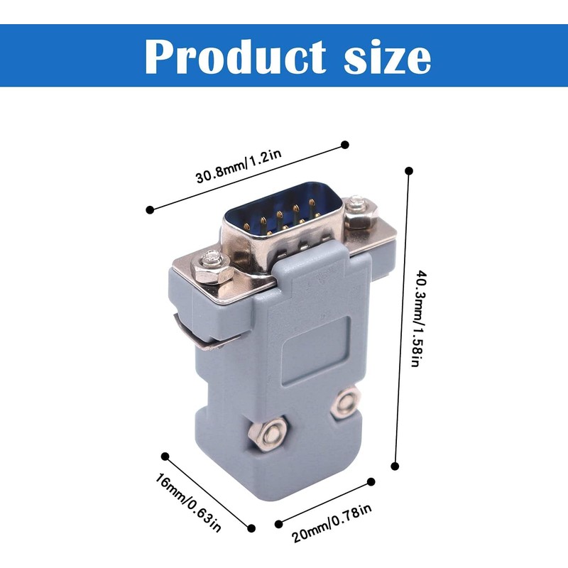 VISSQH 20Pcs(10Pair) DB9 Solder Connectors, D Sub Male/Female Adapter Connector