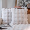 Neelvin Cream White Faux Fur Cozy Soft Double-Sided Decorative Throw