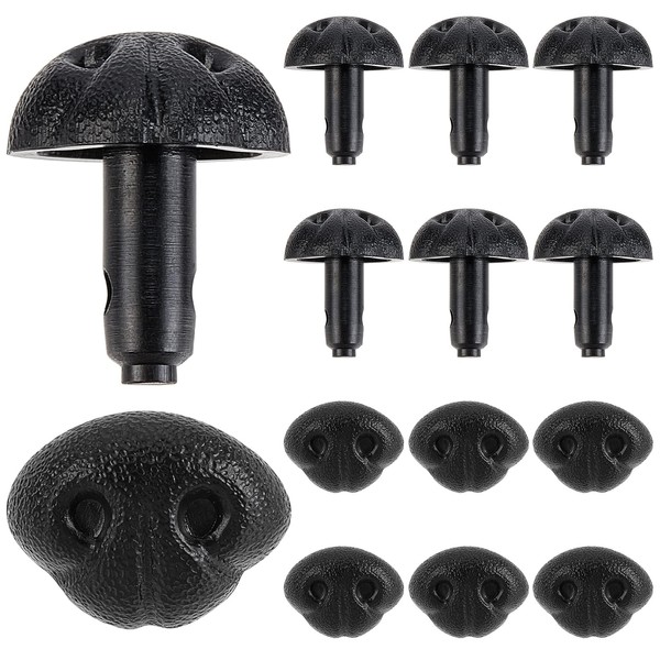 GORGECRAFT 30PCS Plastic Matte Safety Noses Craft Sew Dog Nose Black Teddy Bear Noses Doll Making Supplies Nose Animal Crochet Noses for Stuffed Animals Making