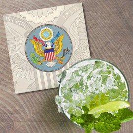 Unbranded USA Seal 4'' X 4'' Square Wooden Coaster