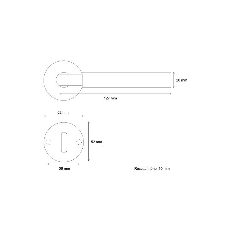 ck-tuerbeschlaege Bauhaus Handle Set | Class 4 Certified | V2A