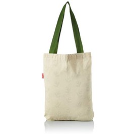 Le Jardin du Lin Bedruckte Einkaufstasche mit Grünen Langen Henkeln, Wiederverwendbare, Tasche, Faltbar, ​Stofftasche, Größe: 34 x 40 Cm