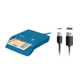 Woxter Electronic DNI Player with Type C Connector - Intelligent Electronic DNI DNI DNI 3.0 and 4.0, Type C, Compatible with PC and Mac, with Type C to USB A Adapter