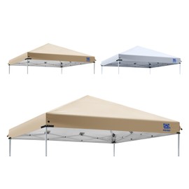 FANPAT 10x10 Canopy Replacement Top, Waterproof Canopy Cover with UV Protection, Tent Roof for Outdoor Patio Events, Fits Straight Leg Frames Khaki