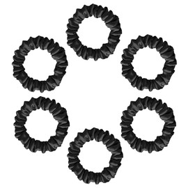 SILVR BEAR Luxury Satin Skinny Black Scrunchies