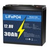 KUNLUN 12V 30Ah Lithium LiFePo4 Battery, Built-in BMS, 3500+ Deep