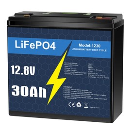 KUNLUN 12V 30Ah Lithium LiFePo4 Battery, Built-in BMS, 3500+ Deep Cycles Batteries, 384Wh Support in Series/Parallel, Phosphate Rechargeable Battery for Solar, RV, Marine,Camping, Home Energy Storage