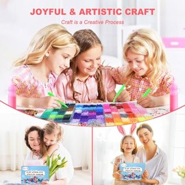 Redtwo 23200 Pcs Clay Beads Bracelet Making Kit 144 Colors 7 Boxes Flat Polymer Heishi Beads Set for Friendship Jewelry Making with Pendant Charms Crafts Gifts for Girls Ages 6-12 Kids Adults