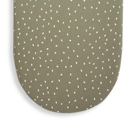 The Little Green Sheep - Moses Basket Baby Crib Fitted Sheets for the Nursery, Organic Cotton, Breathable, Super Soft and Luxurious, Neutral for Boys and Girls (35cm x 75cm) (Juniper Rice)