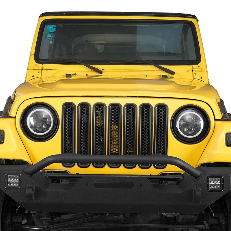 Hooke Road Wrangler TJ Matte Black Headlight Bezels Cover Trim