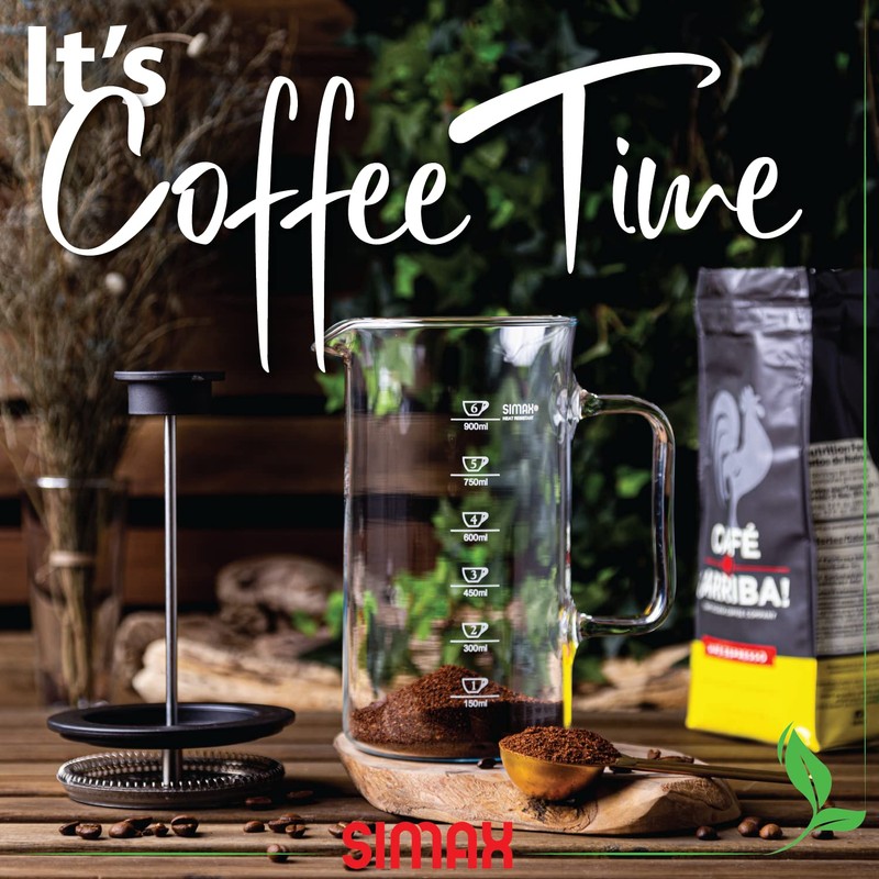 SIMAX French Press Coffee Maker, 1 Liter Coffee Press, Dishwasher