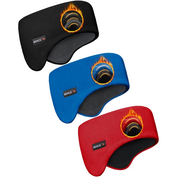 BEACE 30°F Winter Double-Layer Fleece Ear Warmers Headband for Men