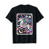 Skeleton Riding Unicorn Tarot Card Celestial Fantasy Art T-Shirt