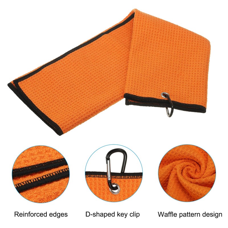 PATIKIL 20"x16" Tri-fold Golf Towel, 2 Pack Microfiber Waffle Pattern
