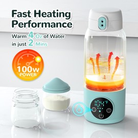 Allbean Baby On the Go Bottle Warmer, Portable Baby Bottle Warmer, 11000 mAh, Fast Heating Bottle Warmer, Precise Temperature Control for Travel & Night Feeding