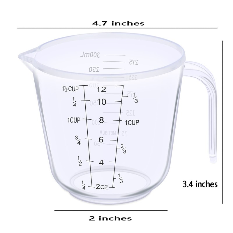 DOTINGHUX Measuring Cup, 1 ½ Cup, Clear