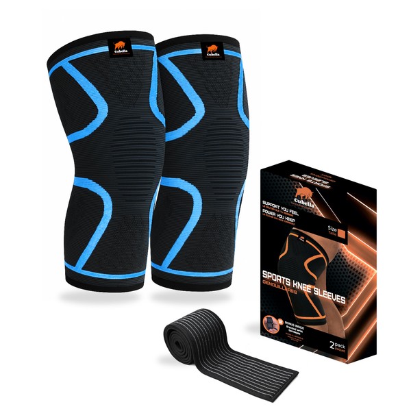 Cubella Compression Knee Sleeve (2‑Pack) – Elastic, Breathable Nylon Sports