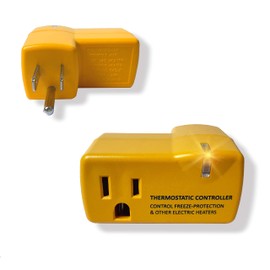 MAXKOSKO 2 PCS Freeze Thermostatically Controlled Outlet，Automatically Turn On Below 38 °F and Off Over 50 °F