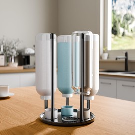 Bottle Holder for SodaStream - Premium Ceramic Drip Holder with Drip Tray for 5 SodaStream Crystal | Emil Bottles