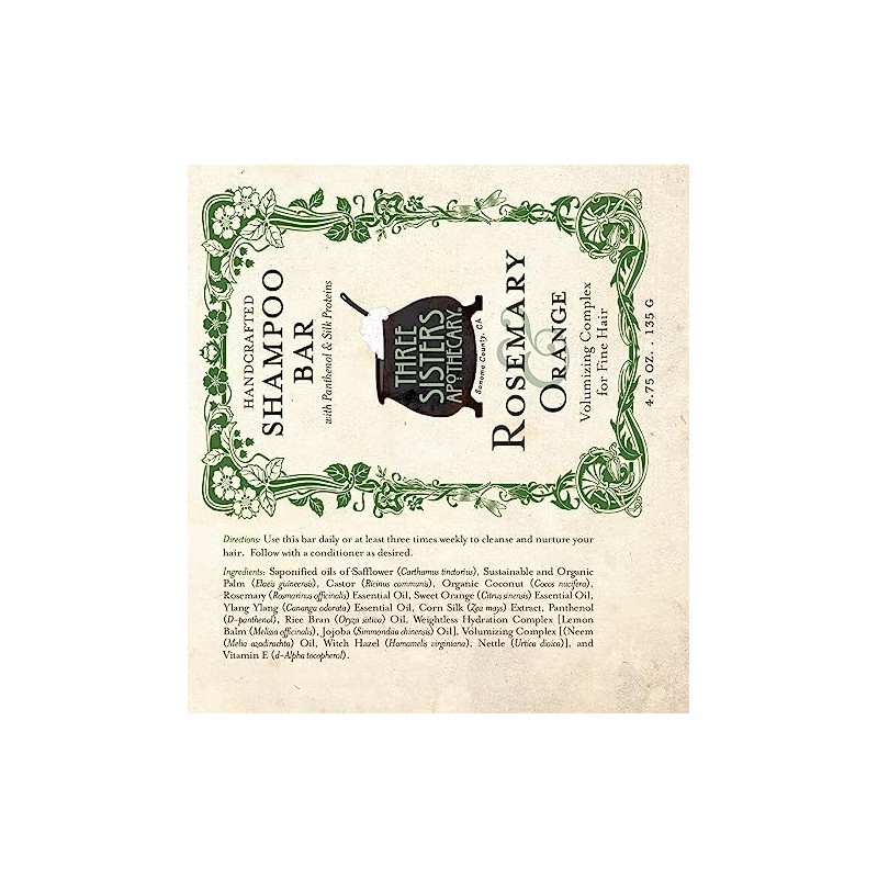 Three Sisters Apothecary Barras de champú sólido diario de 4.75