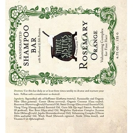 Three Sisters Apothecary Barras de champú sólido diario de 4.75 oz (romero y naranja)