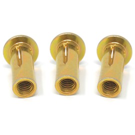 Metal Magery Steel PRE-BULBED Shank Threaded Insert Multi Grip Rivet Nut 1/4-20 X .020-.280 Grip Range Gold Zinc Finish (Pack of 25)