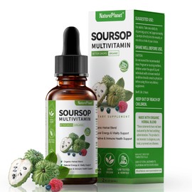 Graviola Soursop Bitters Liquid Drops with Vitamin C, D3, B6, 5000mg Soursop Fruit & Leaf Extract + 10 Bitters Botanicals for Immune Support Digestive Health Antioxidant Boost丨Non-GMO Vegan 2 Fl Oz