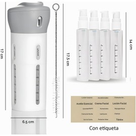 Lumbor37 Kit de Viaje, Botellas de Viaje 4 en 1, Reutilizables para Champú, Prueba de Fugas, con Cuatro Envases Reutilizables de Champú, Acondicionador, Jabón y Productos para el Cuidado de La piel