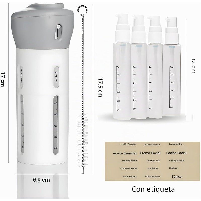 Lumbor37 Kit de Viaje, Botellas de Viaje 4 en 1,