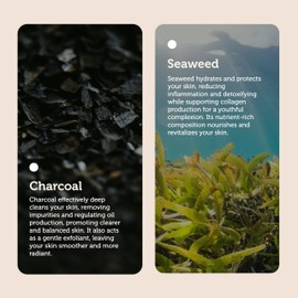 e.fek.tiv beauty Charcoal Burst Plus Seaweed Purifying Facial Cleanser - Gently Cleanses Pores - Clarifying Face Wash - Vegan - Sulfate Free - Clean Formula – Unisex - 6 oz