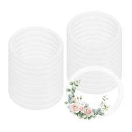 PATIKIL 20 Pcs Dream Catcher Rings, 2.4 inch Floral Macrame Plastic O Rings DIY Round Plastic Hoops for Crochet Craft Making Wall Hanging Wedding Wreath Christmas, White