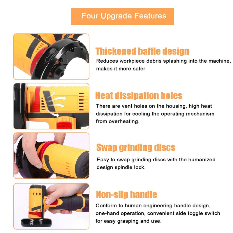 Angle Grinder, Geevorks Electric Grinding Tool 19500RPM, Mini Grinder Handheld