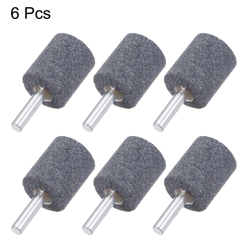 sourcing map 6pcs Abrasive Mounted Stone 1/4" Shank 1" Dia