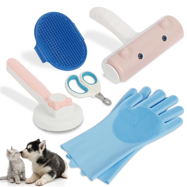 BzmxsLZ Pet Grooming Kit, Pet DeShedder, Cat and Dog Brush,