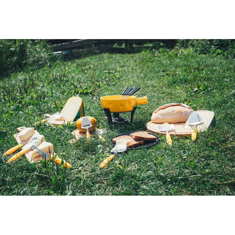 Boska Käsemesser für Halbweichen Käse Mini Cheesy/Käsemotiv/Kunststoff/Edelstahl/Gelb/Silber