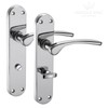 Polished Chrome Door Handles on Backplate - Lever on Bathroom