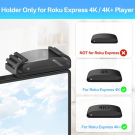 Upgrade Mount for Roku Express 4K & Roku Express 4K+ Holder for Mounted TV with Remote Holder - Space Saving Streaming Device Holder for Roku Express 4K+, Express 4K Mount for Remote Signal Reception