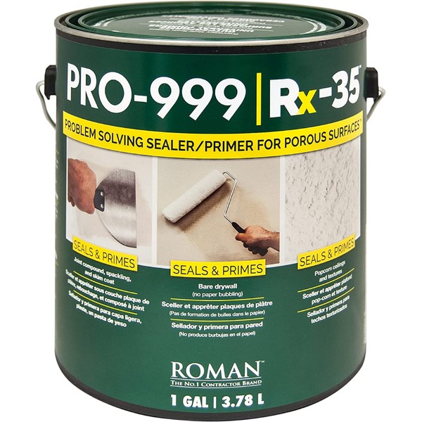ROMAN PRO-999 Rx-35 Wallpaper Primer and Sealer - Bonding Primer for Wallcoverings and Home Improvement, Water-based - 1 Gallon, Clear