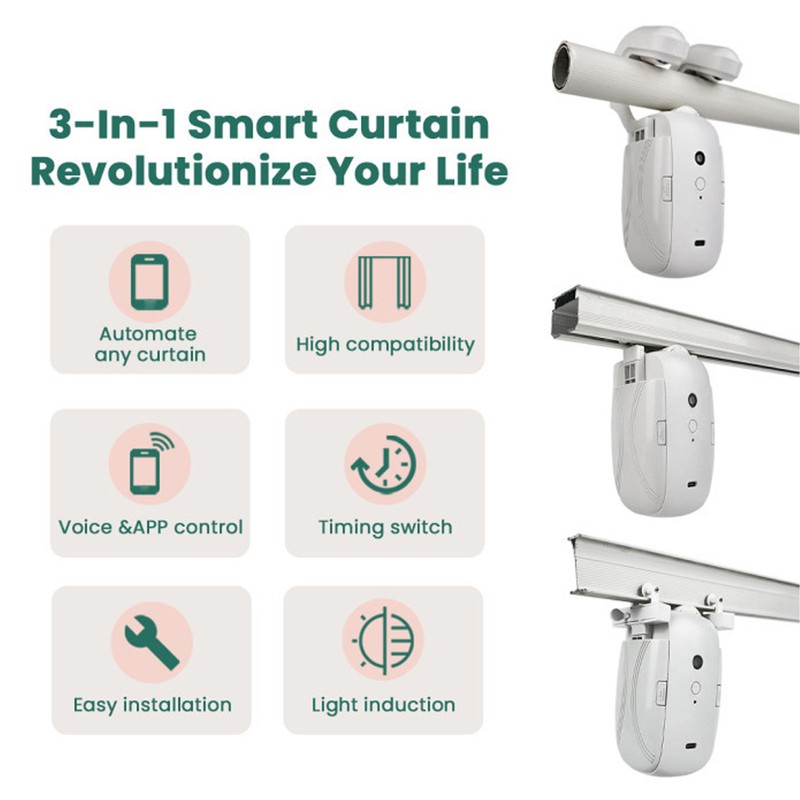 Smart Curtain Motor Automatic Curtain Opener WiFi Voice Remote Control