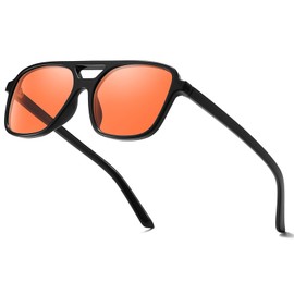 SODQW Aviator Blue Light Blocking Glasses for Women Men Reduce Eyestrain Orange Anti Blue Eyeglasses for Computer TV Gaming