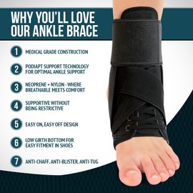 Ankle Brace Tobillera para Esguince Ortopédica, Tobilleras Deportivas de Compresión Ajustable, Antideslizante Soporte de Tobillo Súper Elástico Transpirable,para Fitness,Tensión en el Tobillo,Esguinces y Alivio de Dolor de Hinchazón, M