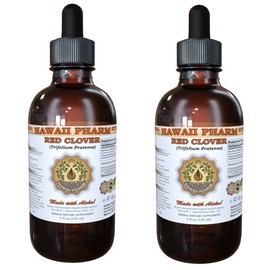 Red Clover Liquid Extract, Organic Red Clover (Trifolium Pratense) Tincture, Herbal Supplement, Hawaii Pharm, Made in USA, 2x2 fl.oz