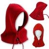 Women's Winter Balaclava Knit Hat Burgundy