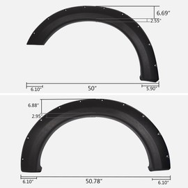 Gplus Black Textured Fender Flares Pocket Rivet Style Bolt Compatible for Ford F150 2004-2008 Styleside Offroad 66.0" / 67.0" / 78.0" / 96.0" Bed/for Lincoln Mark LT 67.0" / 78.0" Bed 2007-2008