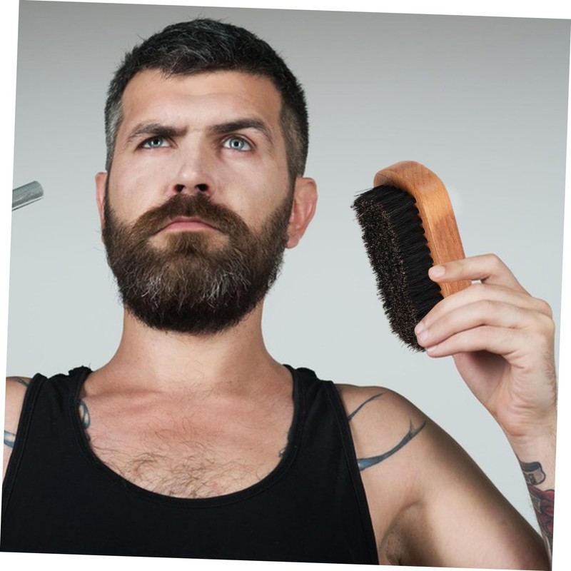 BIUDECO Pcs Wooden Beard Mustache Grooming Brush Beechwood Handle Hair