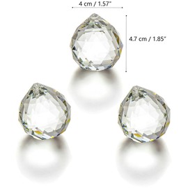JIHUI JIHUI Clear Glass Crystal Ball Prism Pendant Suncatcher 40 mm